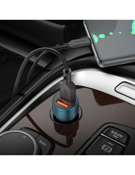 Įkroviklis automobilinis Borofone BZ19B 2xUSB-A QC3.0 36W juodas