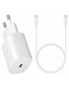 Įkroviklis originalus Samsung EP-TA800NW 25W + Type-C kabelis 25W baltas