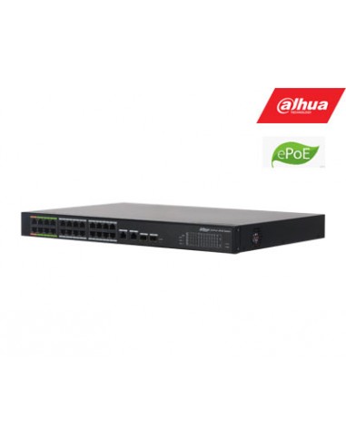 ePoE šakotuvas 100Mbps 24portu+2G uplink  + 2SFP, ePoE iki 800m, Hi-PoE