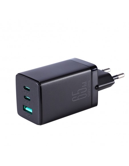 Įkroviklis buitinis Joyroom GaN JR-TCG01 2xUSB-C/USB-A 65W + USB-C cable 1.2m juodas