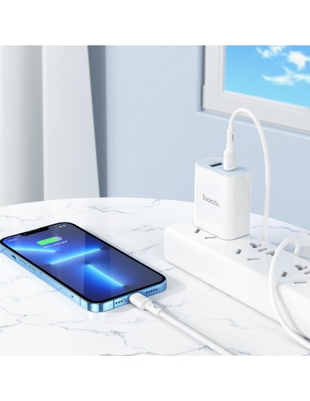 USB kabelis Hoco X83 PD20W Type-C to Lightning 1.0m baltas