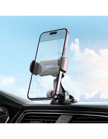 Automobilinis telefono laikiklis Borofone BH89 tvirtinamas ant prietaisų skydelio juodas