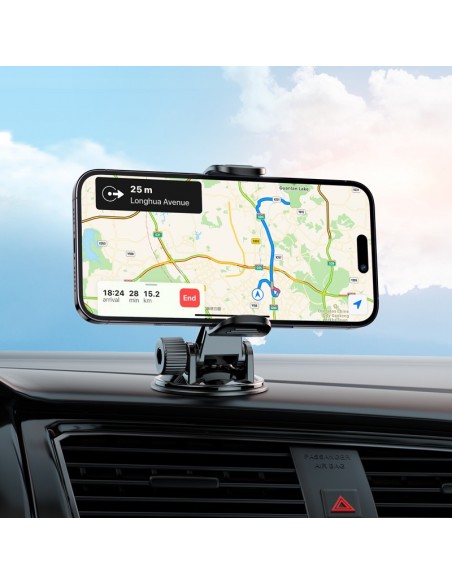 Automobilinis telefono laikiklis Borofone BH89 tvirtinamas ant prietaisų skydelio juodas