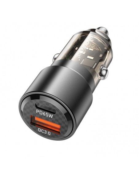 Įkroviklis automobilinis Borofone BZ20A PD65W+QC3.0 83W juodas