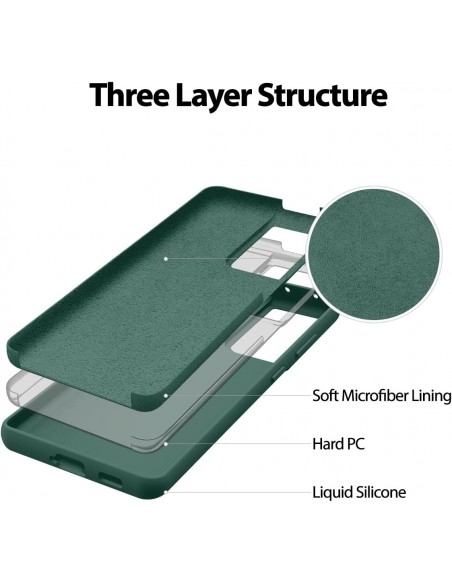 Dėklas Mercury Silicone Case Apple iPhone 15 Plus tamsiai žalias