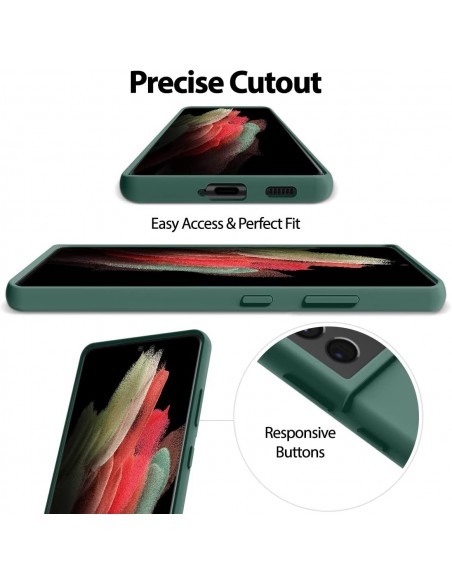 Dėklas Mercury Silicone Case Apple iPhone 15 Pro Max tamsiai žalias