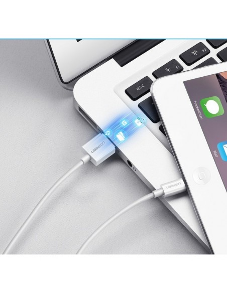 USB kabelis Ugreen US155 MFi USB to Lightning 2.4A 1.0m baltas