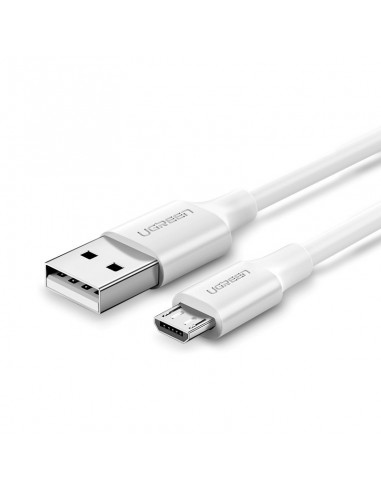 USB kabelis Ugreen US289 USB to MicroUSB 2A 1.0m baltas