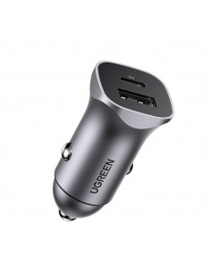 Įkroviklis automobilinis Ugreen CD130 USB-C/USB-A 30W pilkas 2