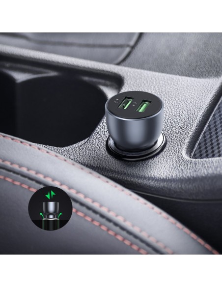 Įkroviklis automobilinis Ugreen CD213 2xUSB-A 36W mėlynas