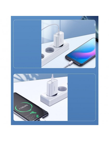Įkroviklis buitinis Ugreen CD137 USB-C 20W 3A baltas