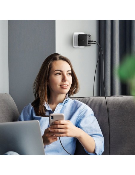 Įkroviklis buitinis Ugreen CD224 GaN 3xUSB-C/USB-A 65W juodas