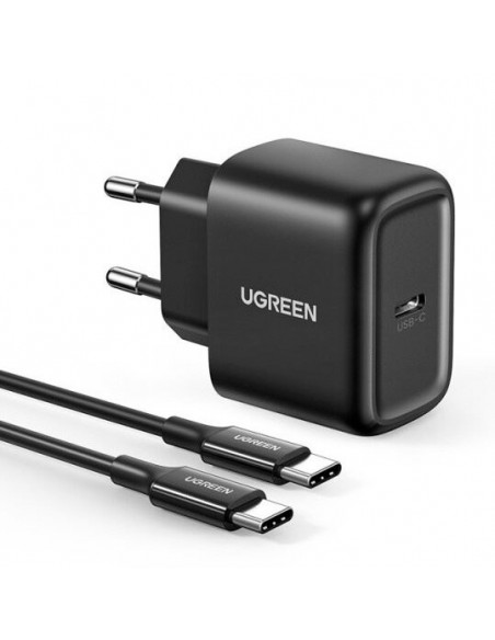 Įkroviklis buitinis Ugreen CD250 USB-C 25W + USB-C cable 2.0m juodas