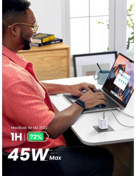 Įkroviklis buitinis Ugreen CD294 Nexode GaN 2xUSB-C 45W baltas