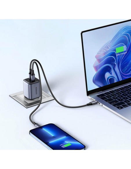 Įkroviklis buitinis Ugreen CD294 Nexode GaN 2xUSB-C 45W juodas