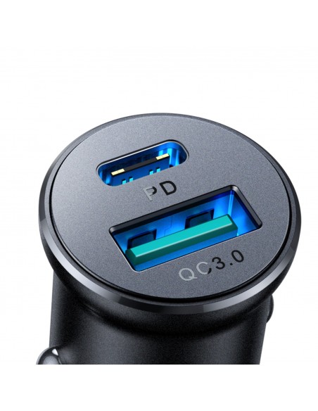 Įkroviklis automobilinis Joyroom CCN05 USB-C/USB-A 30W juodas
