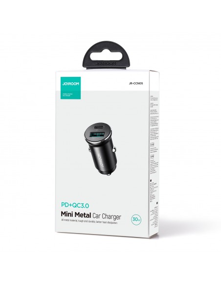 Įkroviklis automobilinis Joyroom CCN05 USB-C/USB-A 30W juodas