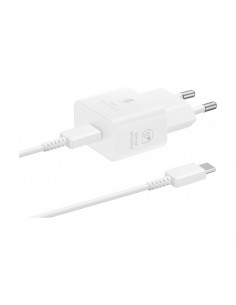 Įkroviklis originalus Samsung EP-T2510XWEGEU 25W + USB-C kabelis pakuotėje baltas