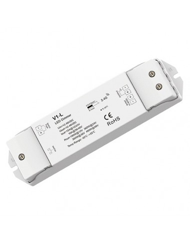 V1-L nuolatinės įtampos valdiklis 12-48V, 1x15A, Push-Dimm