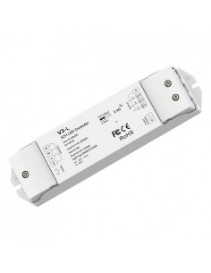 V3-L nuolatinės įtampos RGB valdiklis, 12-48V, 3x 6A, Push Dimm