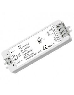 V1 nuolatinės įtampos valdiklis 5-36V, 1x 8A, Push-Dimm