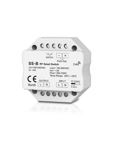 SS-B vieno kanalo 230V valdiklis be pritemdymo funkcijos + Push Key