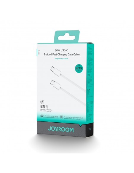 USB kabelis Joyroom S-A45 USB-C to USB-C 60W 1.0m baltas