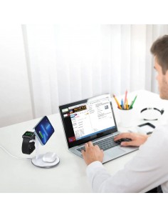 Įkroviklis belaidis Choetech T585-F 3-in-1 15W baltas 2