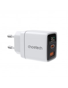 Įkroviklis Choetech PD6052 USB-C/USB-A PD35W GaN baltas