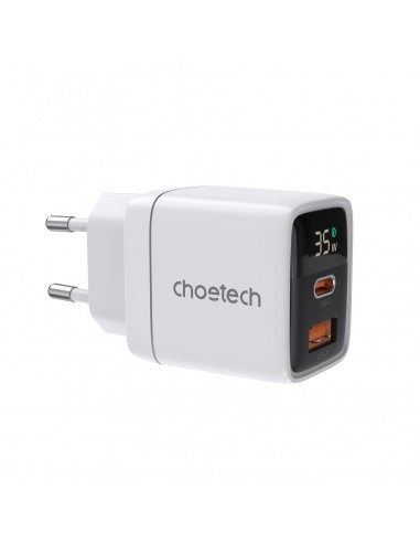 Įkroviklis Choetech PD6052 USB-C/USB-A PD35W GaN baltas