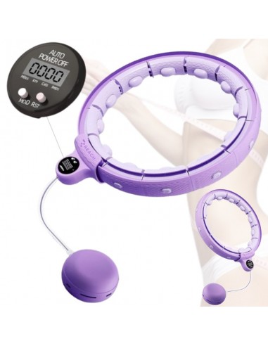 Masažuojantis gimnastikos lankas Reach Smart Hula Hoop TEZ1 violetinis