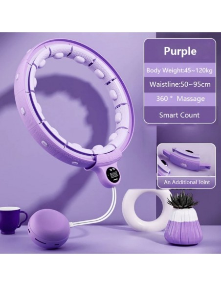 Masažuojantis gimnastikos lankas Reach Smart Hula Hoop TEZ1 violetinis