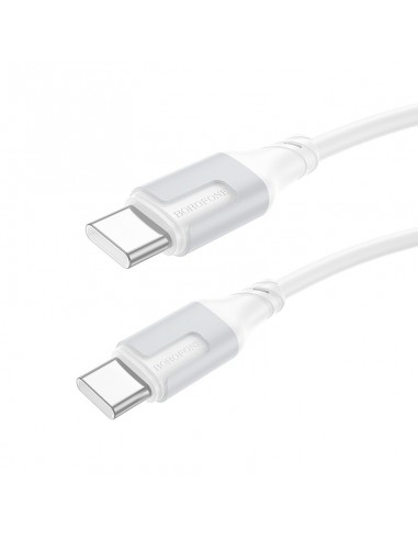 USB kabelis Borofone BX101 60W USB-C to USB-C 1.0m baltas