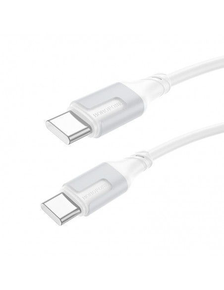 USB kabelis Borofone BX101 60W USB-C to USB-C 1.0m baltas