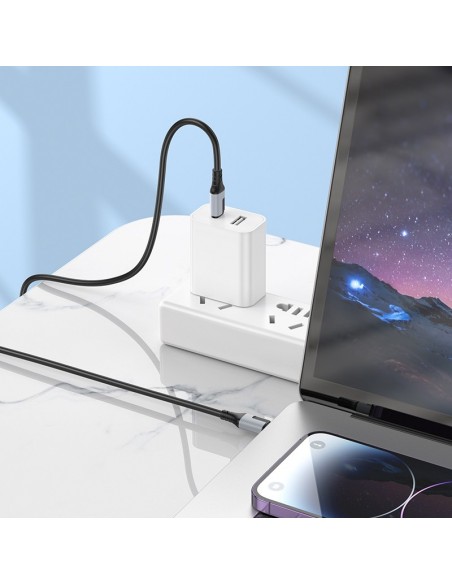 USB kabelis Borofone BX101 60W USB-C to USB-C 1.0m baltas