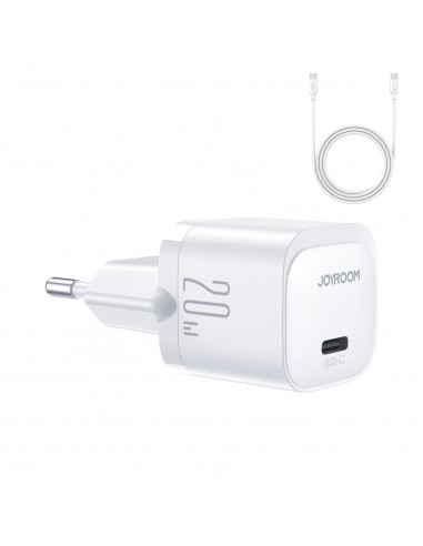 Įkroviklis Joyroom JR-TCF02 USB-C PD20W + USB-C 1.0m cable baltas