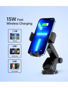 Automobilinis laikiklis-įkroviklis Choetech T203-F 15W Gravity Car Charger Holder juodas 2