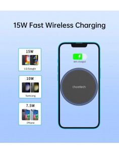Automobilinis laikiklis-įkroviklis Choetech T205-F MagSafe 15W juodas 2