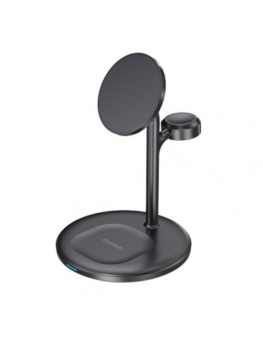 Belaidis įkroviklis CHOETECH, 15W, 3in1, magnetinis, juodas su stovu