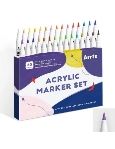 Akriliniai markeriai - flomasteriai ARRTX, 30 spalvų