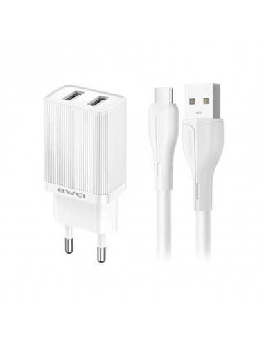 Įkroviklis Awei C15-EU 2xUSB-A 10W baltas