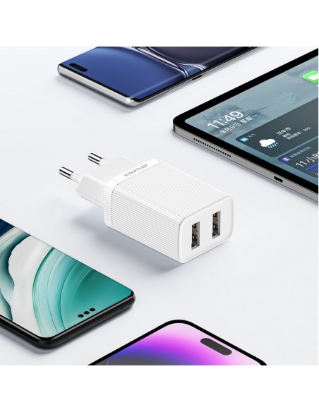Įkroviklis Awei C15-EU 2xUSB-A 10W baltas