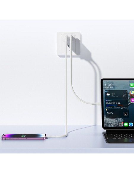 Įkroviklis Awei C15L-EU 2xUSB-A 10W + USB to Lightning cable baltas