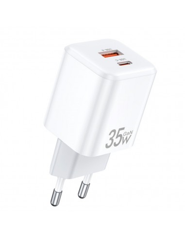 Įkroviklis Awei PD66-EU GaN 35W USB-A/USB-C baltas