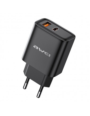 Įkroviklis Awei PD81-EU USB-A/USB-C juodas