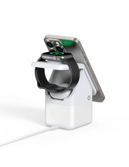 Įkroviklis belaidis DUZZONA W20 4-in-1 MagSafe baltas