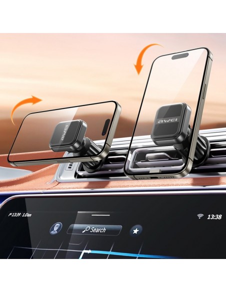 Automobilinis telefono laikiklis Awei X52 Magnetic (air vent) juodas
