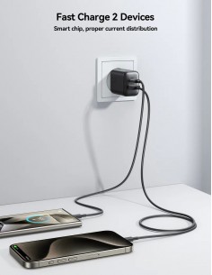 Įkroviklis Joyroom JR-TCF13 USB-C/USB-A 25W juodas 2