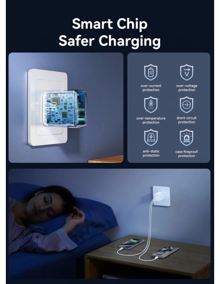 Įkroviklis Joyroom JR-TCF21 USB-C/USB-A PD20W baltas