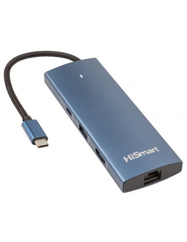 Adapteris USB Type-C - HDMI, LAN, 3x USB Type-A, 1x USB Type-C, PD100W, SD+TF